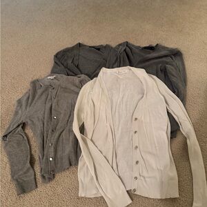 New York & Company Gray and Cream Cardigans